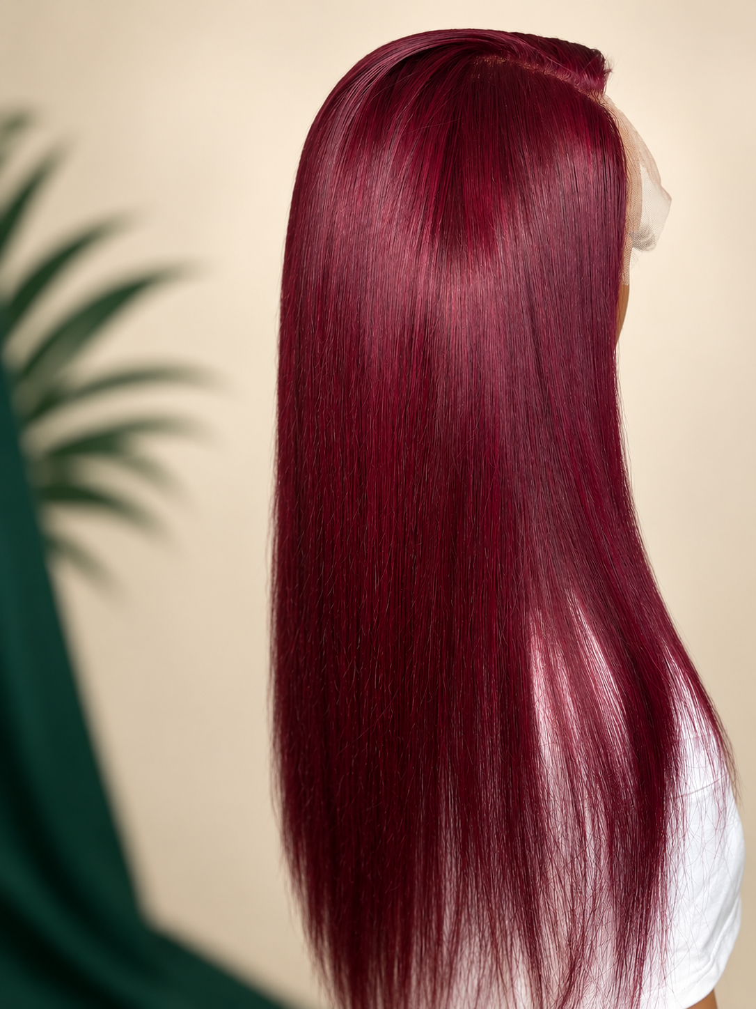 99J burgundy wig side and back view